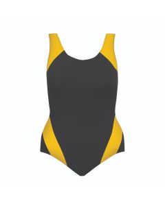 Side Accent Support Tank - Harness Back - Black w/ Buttercup