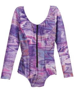Zip-Front Support Tank With Sleeves - Wisteria W/ Wisteria 