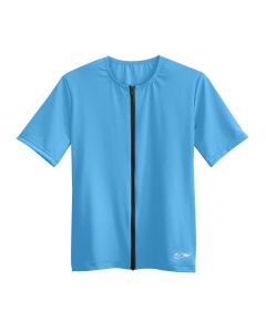 Short Sleeve Zip-Front Aqua Shirt - Arctic