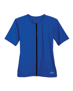 Short Sleeve Zip-Front Aqua Shirt - Pacific