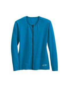 Long Sleeve Zip-Front Aqua Shirt- Surf