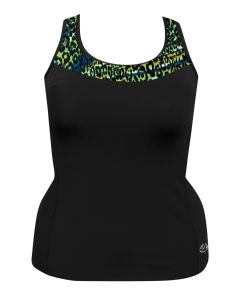 Workout Top w/Accent Trim - Black w/ Simba Accent